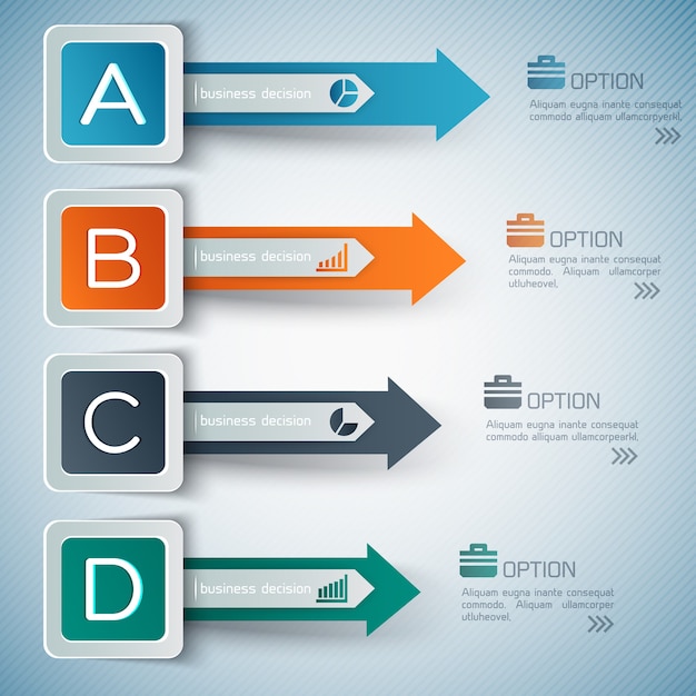 Vettore gratuito opzioni di business infografica