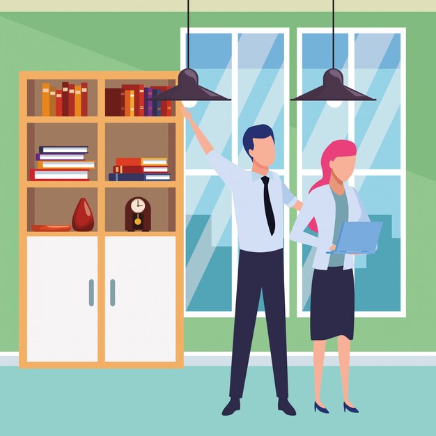 Business partners with documents