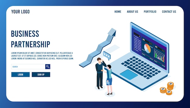 Pagina di destinazione della partnership commerciale.