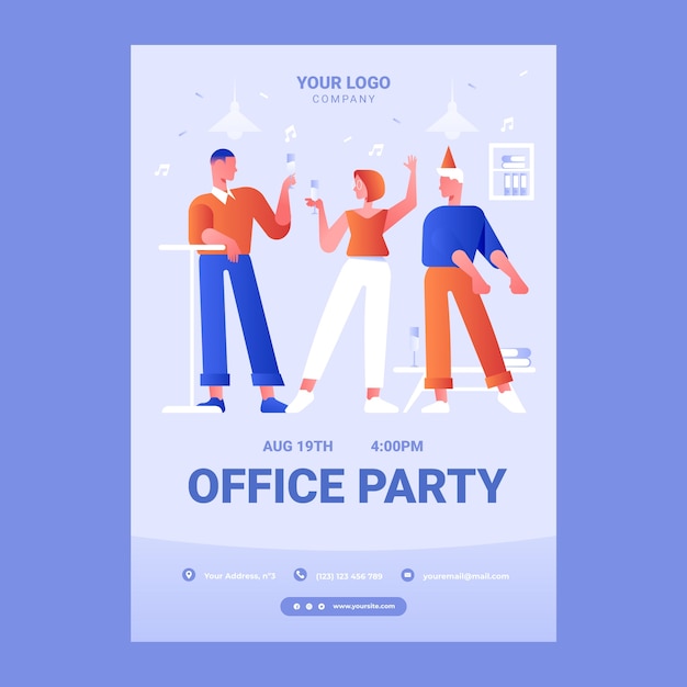 Free vector business party gradient poster