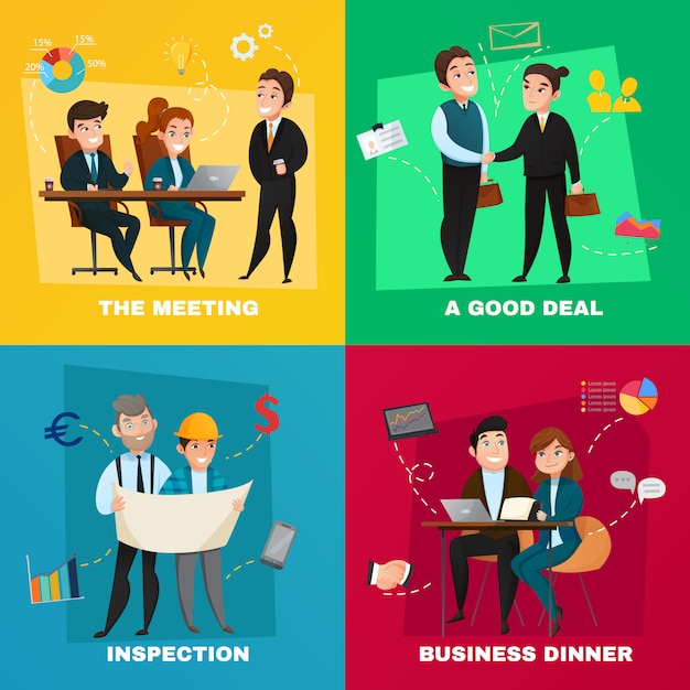 Free vector business people concept set