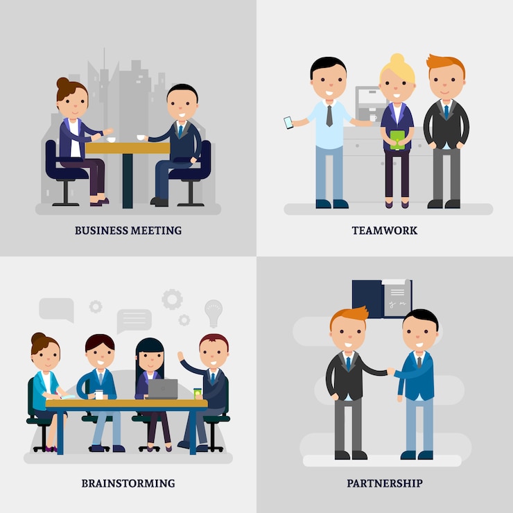 Free Vector business people flat concept
