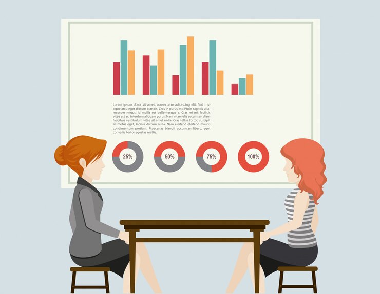 Free Vector business people and graphs