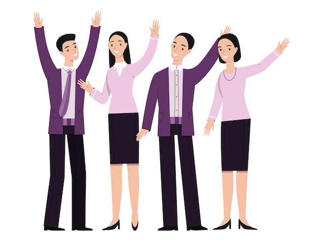 Business people hand gesturing illustration