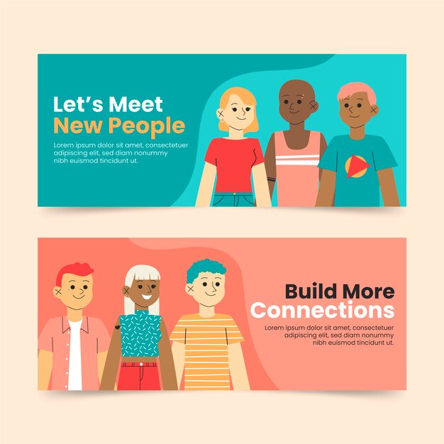 Business people horizontal banner template