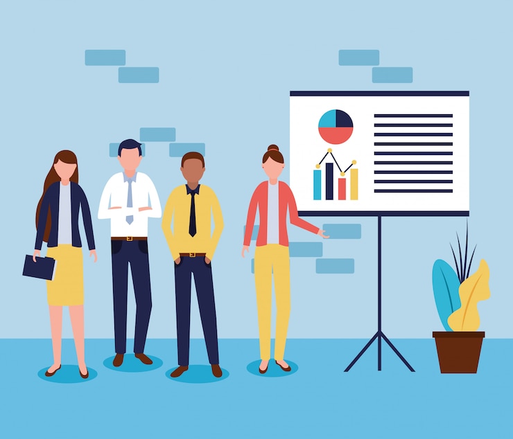 Free Vector business people in office