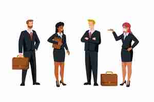 Free vector business people pack flat design