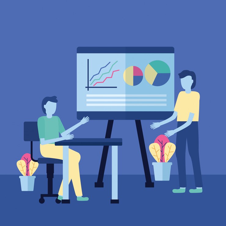 Free Vector business people report