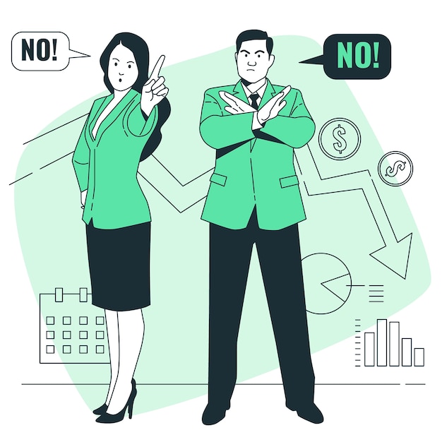 Business people saying no concept illustration