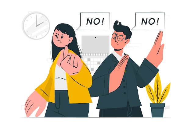 Free vector business people saying no concept illustration