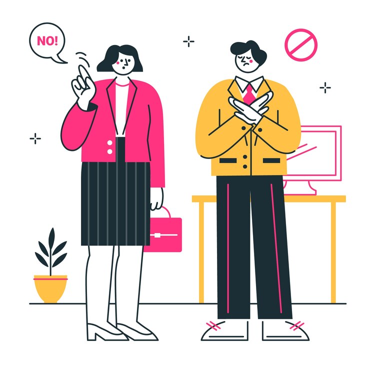 무료 Vector 개념 삽화가 없다고 말하는 사업가들