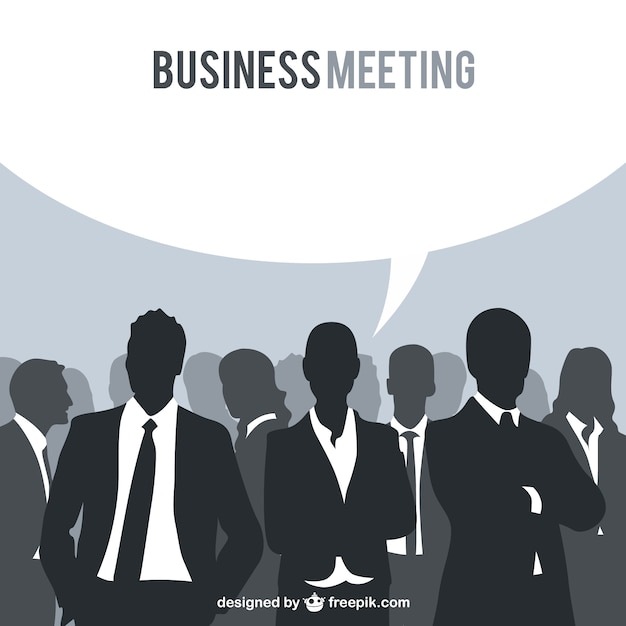 Free vector business people silhouettes speech bubble