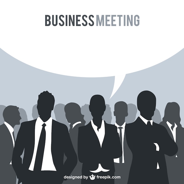 Business people silhouettes speech bubble