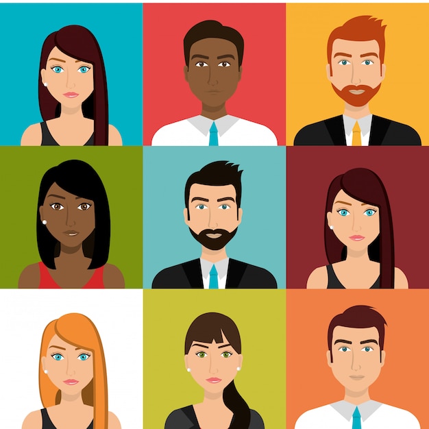 Free vector business people and teamwork