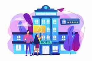 Free vector business people with thumb up for modern trendy lifestyle hotel illustration