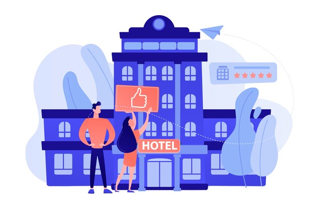 Business people with thumb up for modern trendy lifestyle hotel