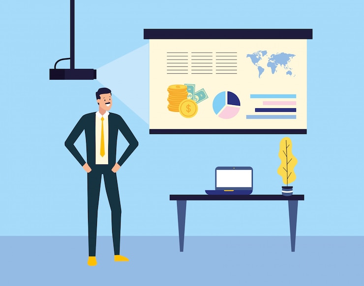 Free Vector business people at work