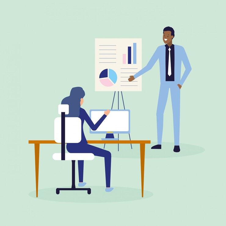Free Vector business people at work