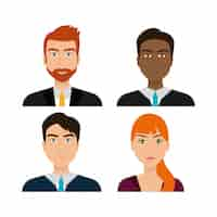 Free vector business people working