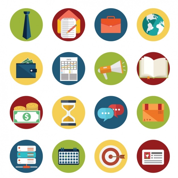 Free vector business plan icons selection