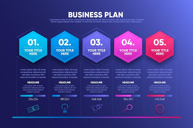 Free vector business plan infographic