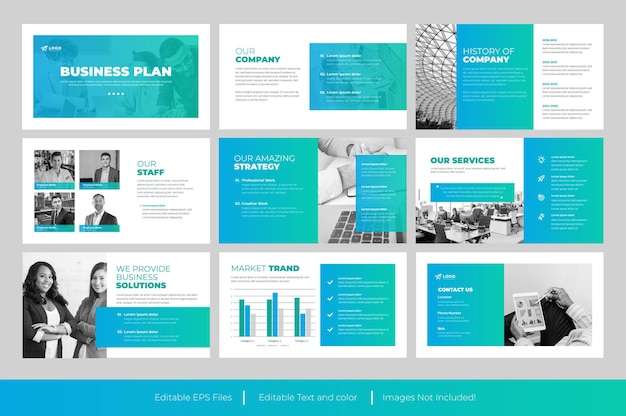 사업 계획 파워 포인트 템플릿 또는 사업 계획 프레젠테이션 슬라이드 디자인