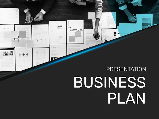 Free vector business plan presentation template cover page