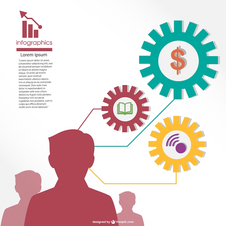 Free Vector business plan silhouettes infographic 