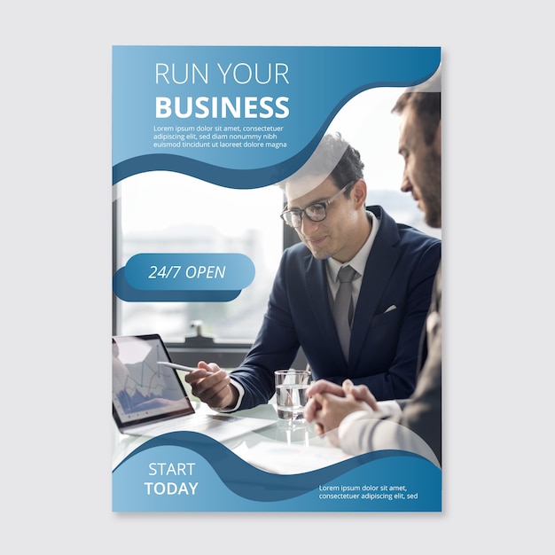 Business poster with image template