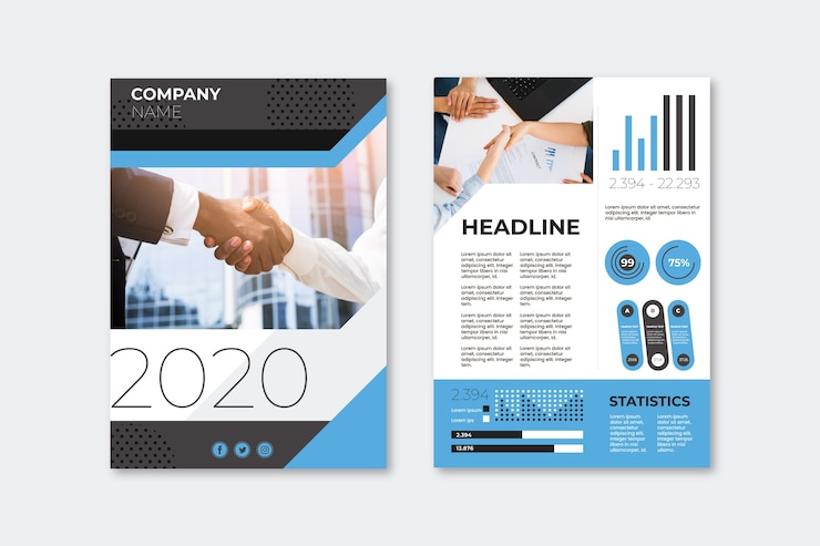 Free Vector business presentation flyer template
