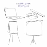 Free vector business presentation sketch elements set