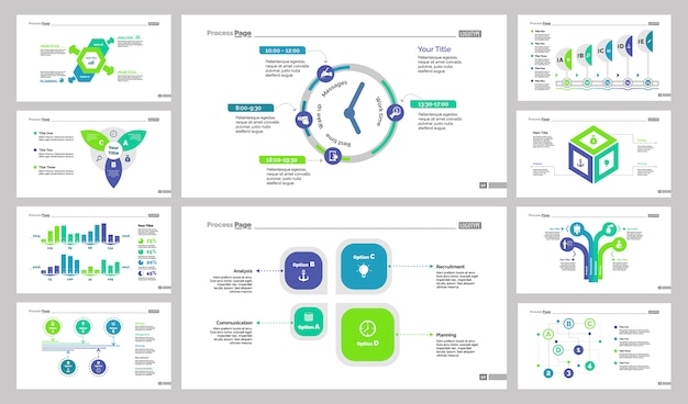 Business presentation slide design set