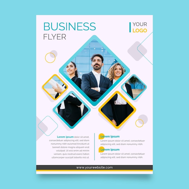 Business print template with photo