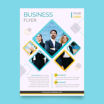 Business print template with photo