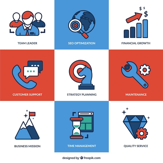 Free vector business process icons
