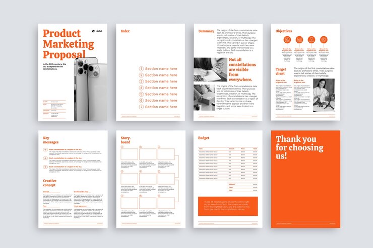 Free Vector business proposal template design
