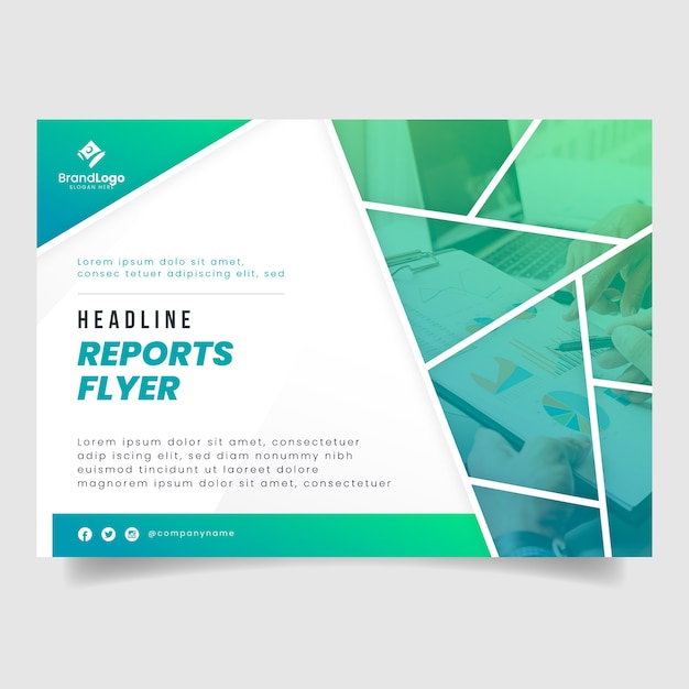 Free vector business report flyer template
