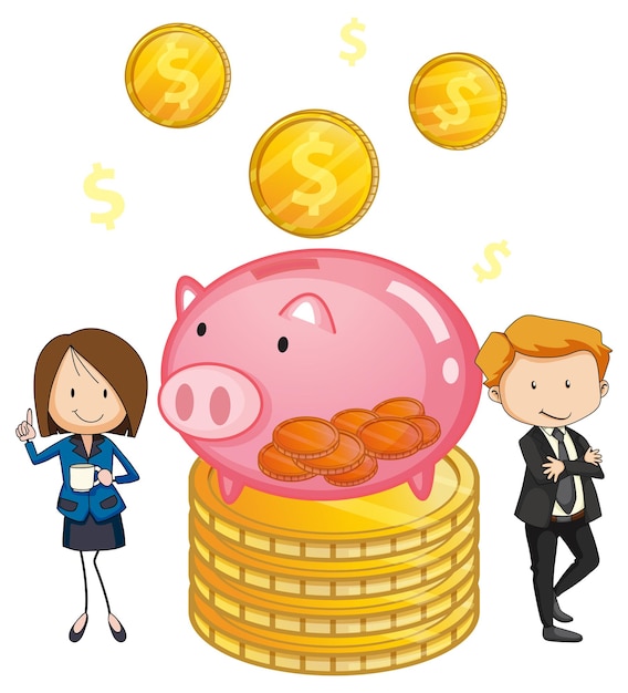 Free Vector business savings and financial growth