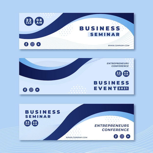 Free vector business seminar banners designs