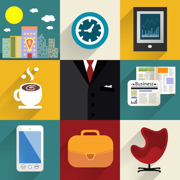 Business set of generic icons