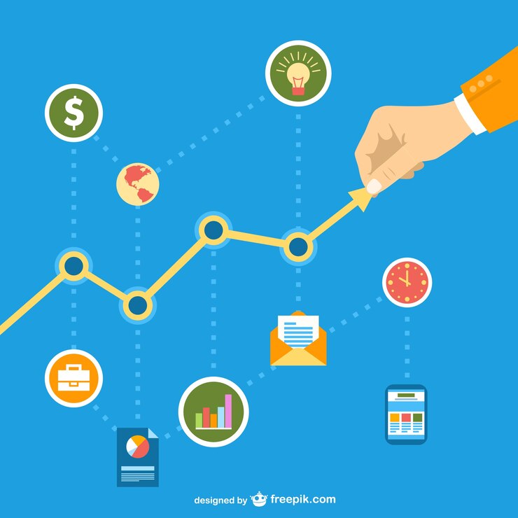 Free Vector business in social network chart