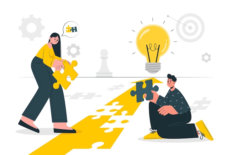 Free Vector business solution concept illustration