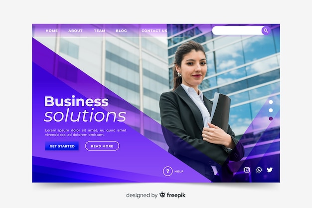 Business solutions landing page