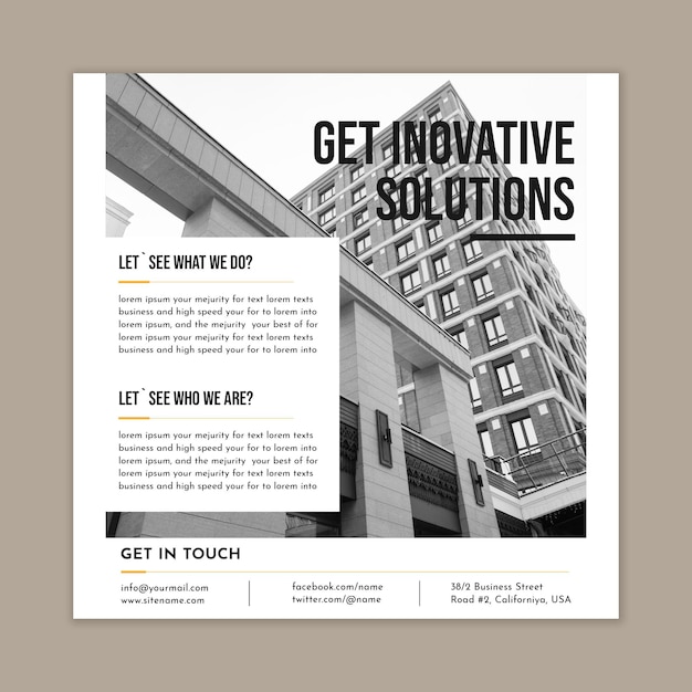 Business solutions squared flyer template