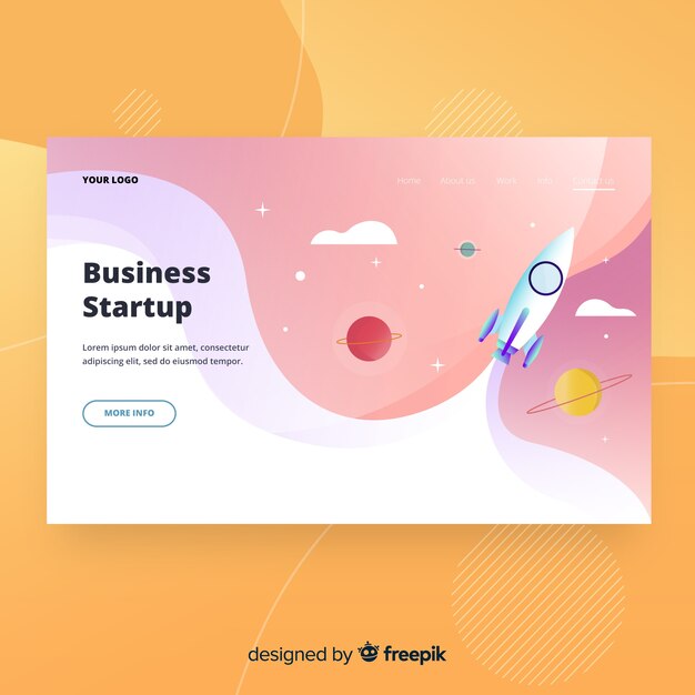Business startup landing page
