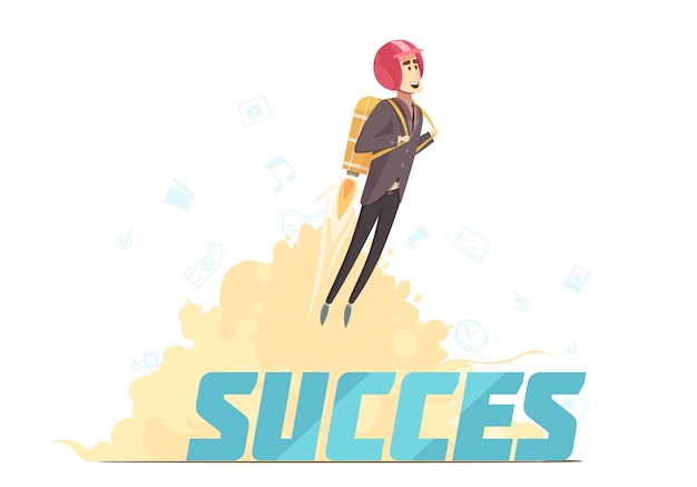 Бесплатное векторное изображение Бизнес запуск успех символический плакат
