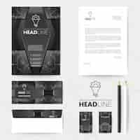 Free vector business stationery black design