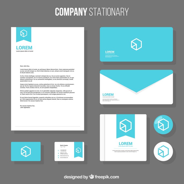 Free Vector  business stationery template with geometric design