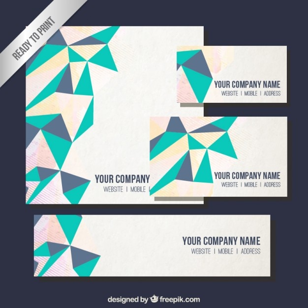 Free Vector business stationery with polygons