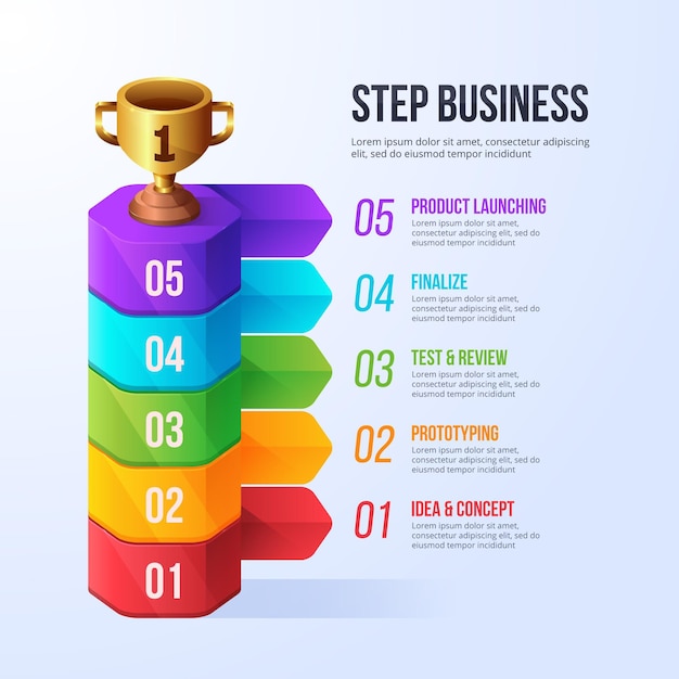 Business steps infographic design